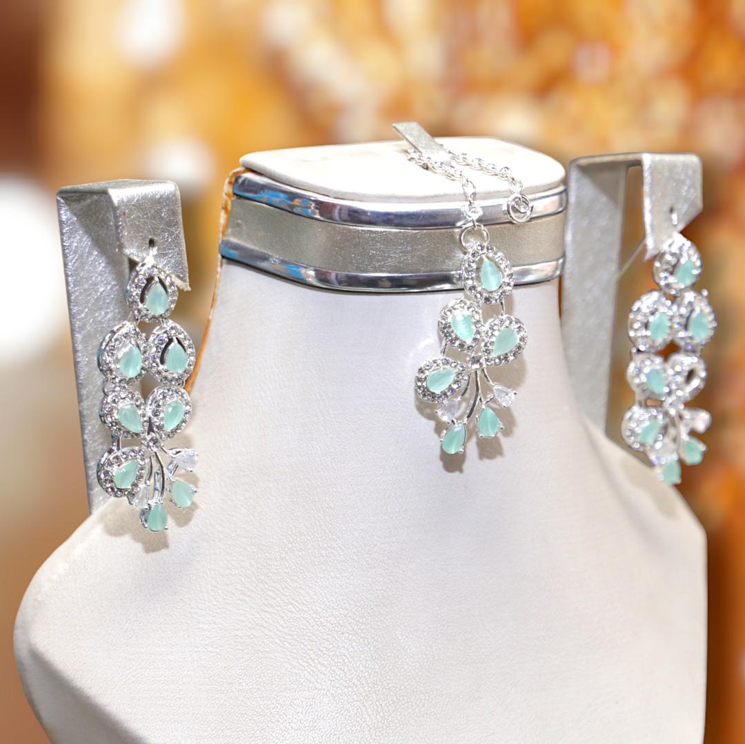 Bridal Silver Plated Zircon Necklace