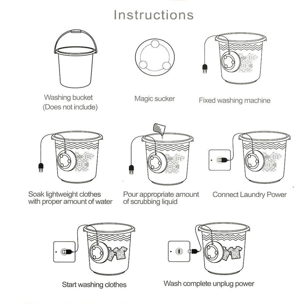 Compact Portable Mini Washing Machine - 1 Pc - White