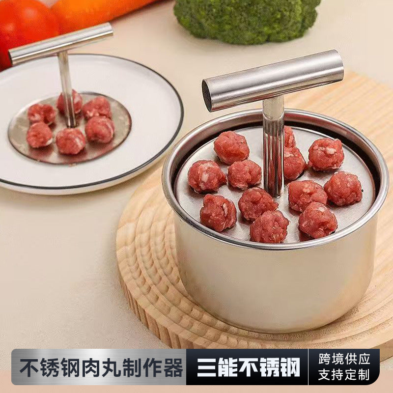 Stainless steel pellet press household kitchen mold meatball maker manual press ball making artifact wholesale