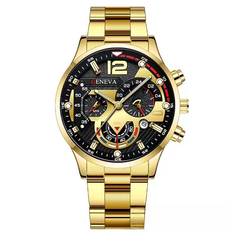 men's steel belt calendar quartz watch sports luminous pointer quartz watch men's watch