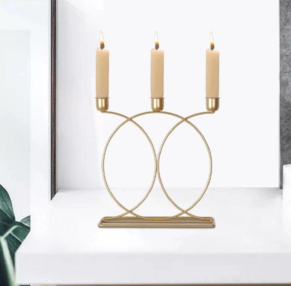Stylish Golden Candle Stand - 1 Pc Elegant Decorative Piece
