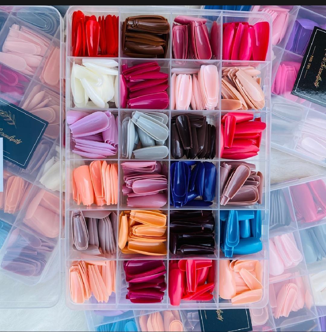 576 Pcs Multicolor Fake Nails - Customizable for Endless Creativity!