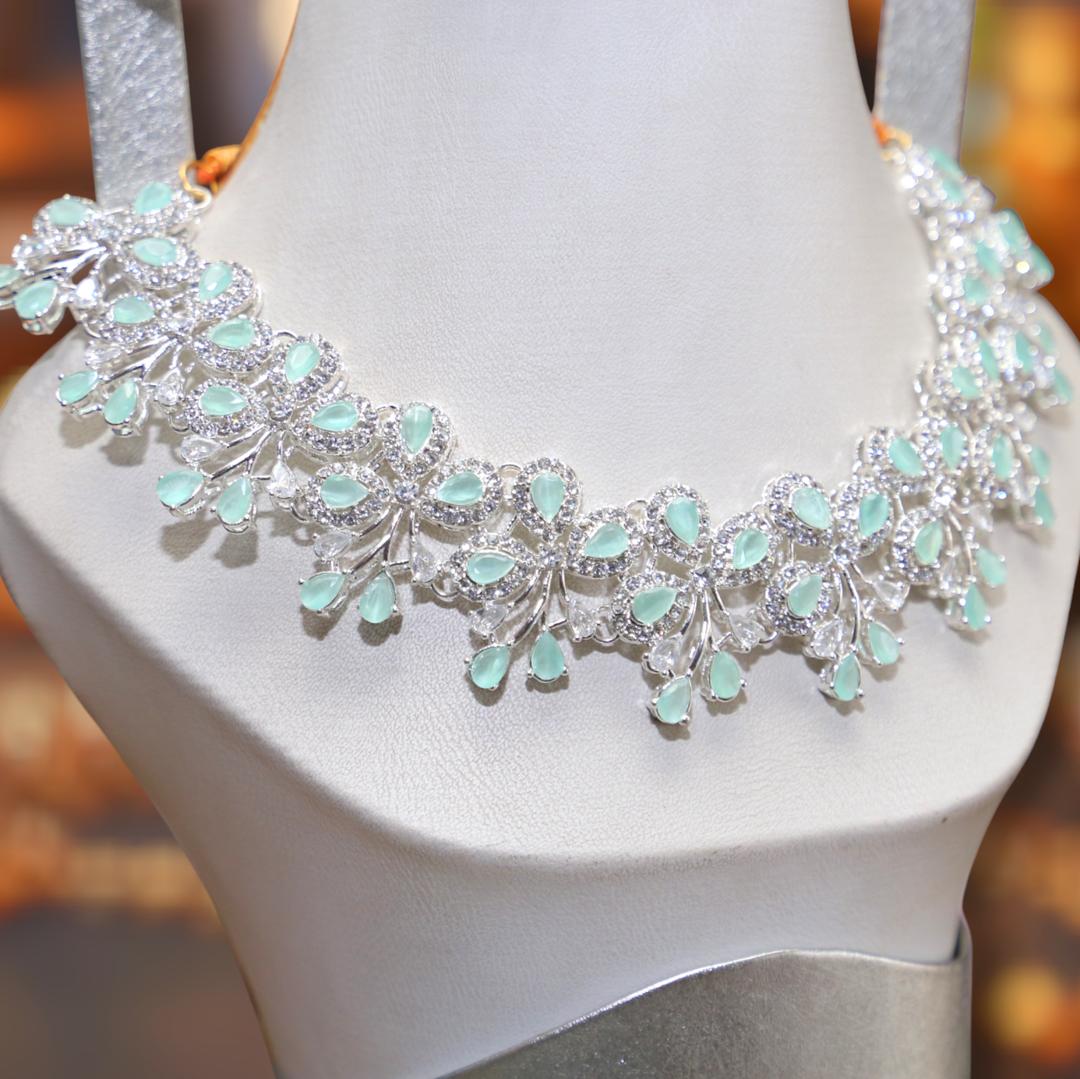 Bridal Silver Plated Zircon Necklace