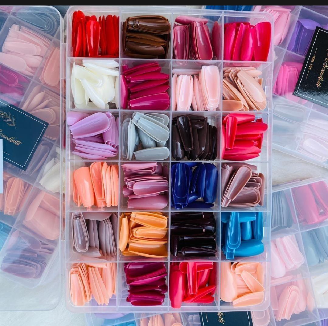 576 Pcs Multicolor Fake Nails - Customizable for Endless Creativity!