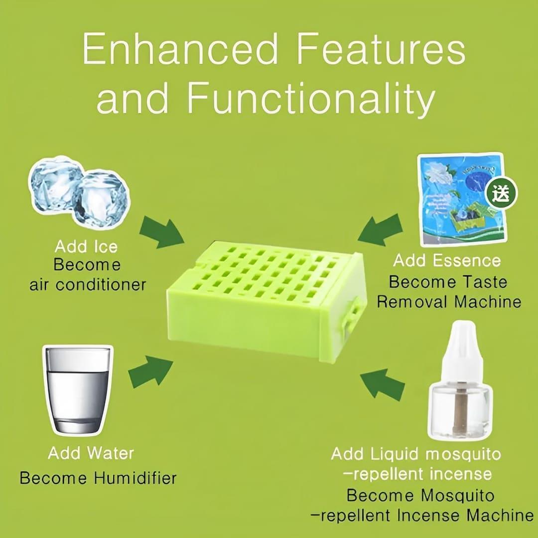 Portable Mini Air Conditioner - Battery Operated, Dual Blower With an Ice Tray