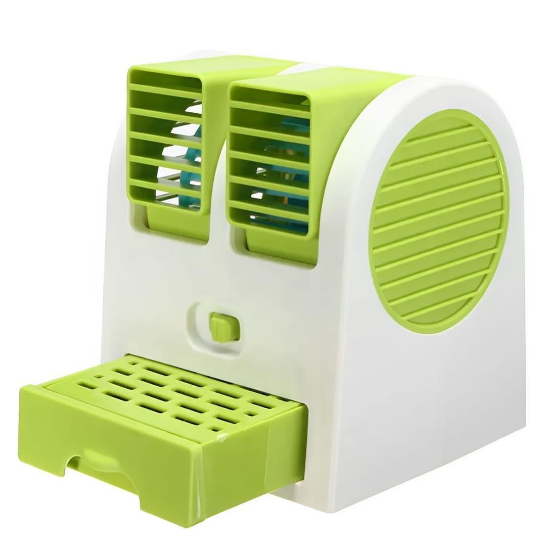 Portable Mini Air Conditioner - Battery Operated, Dual Blower With an Ice Tray