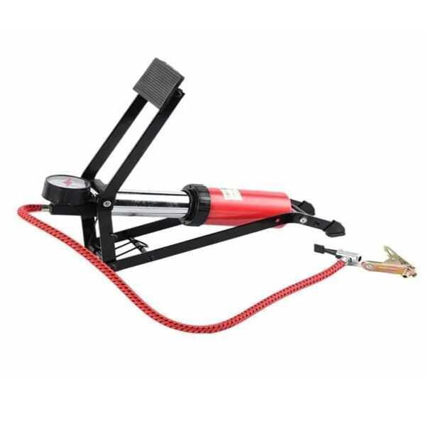 1 Pc High Pressure Foot Bi-Cycle Pump in Sleek Red