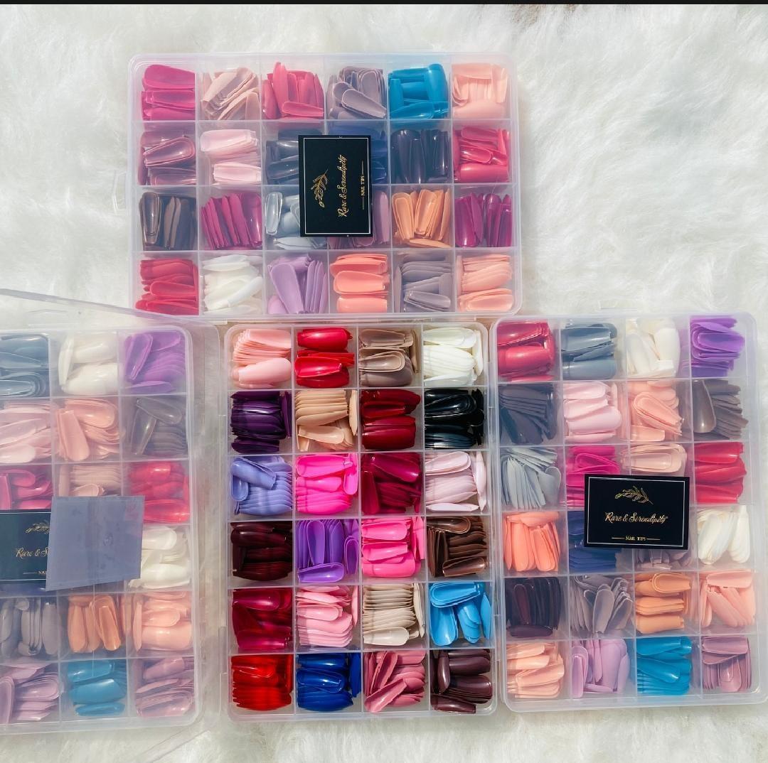 576 Pcs Multicolor Fake Nails - Customizable for Endless Creativity!