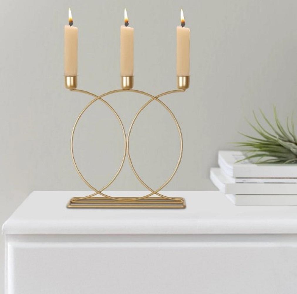 Stylish Golden Candle Stand - 1 Pc Elegant Decorative Piece