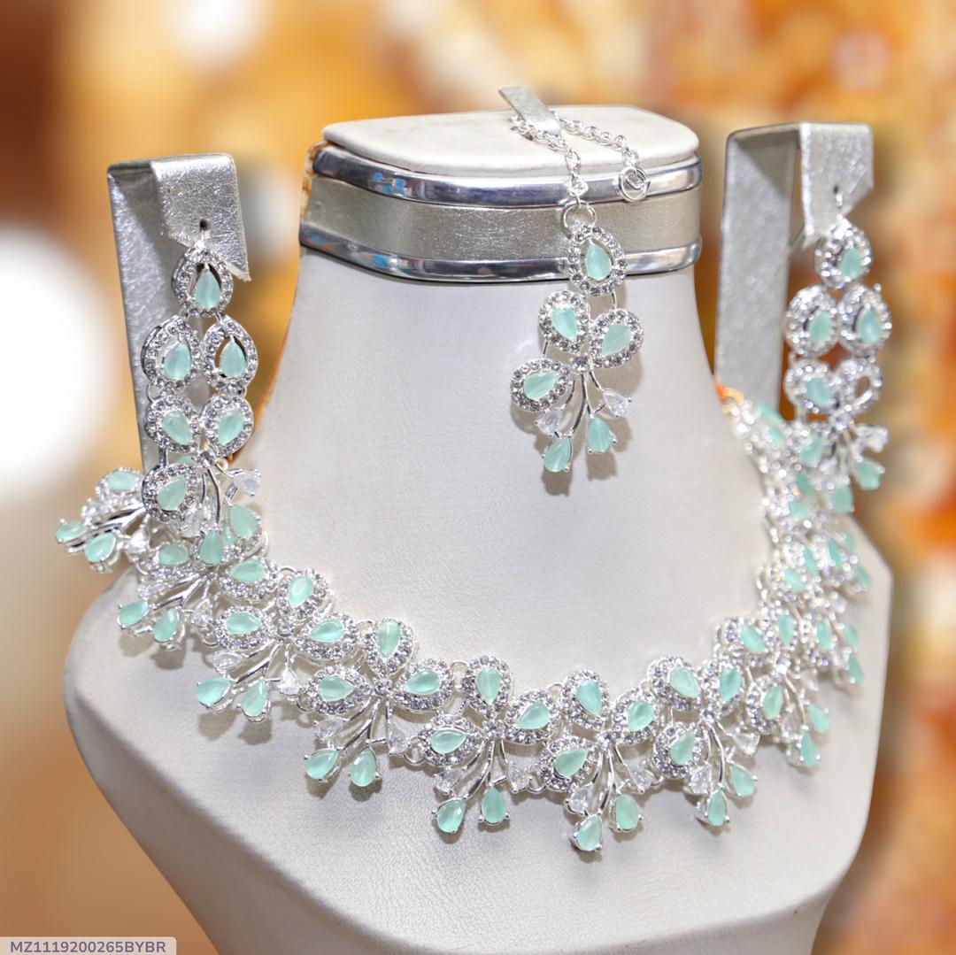 Bridal Silver Plated Zircon Necklace