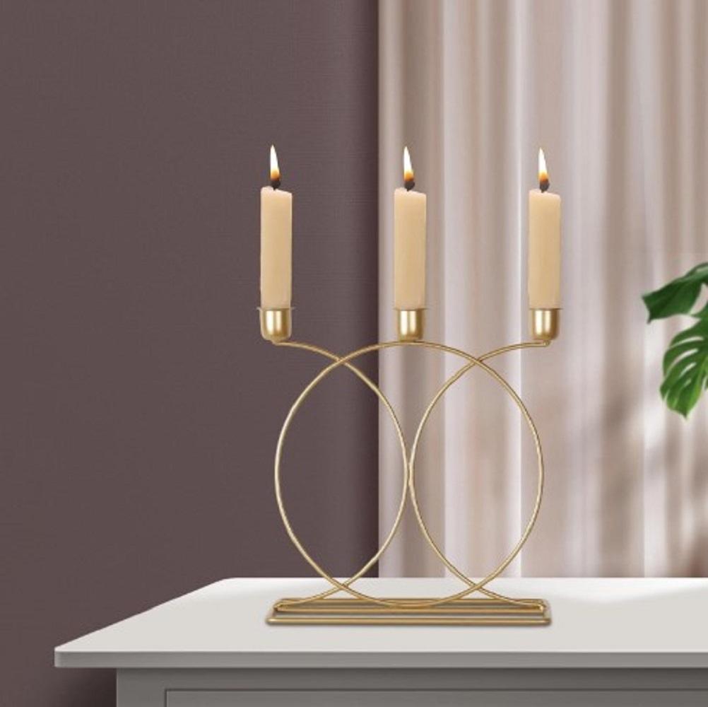 Stylish Golden Candle Stand - 1 Pc Elegant Decorative Piece