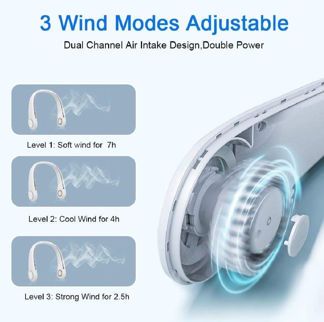 Rechargeable Bladeless Neck Fan - 1 Pc Lightweight and Portable Cooling Solution